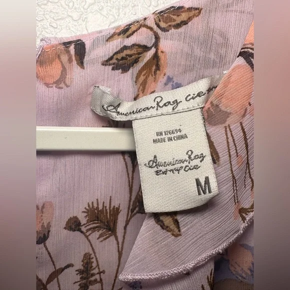 AMERICAN RAG Lavender Floral Prairie Wrap Maxi Dress Size Medium - Picture 3 of 10